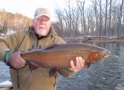 Bert with a monster steelhead from the Muskegon river