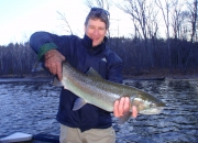Mark with a Muskegon river steelhead