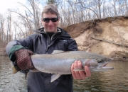 Mark with a Muskegon river steelhead