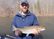 Josh with a Muskegon river steelhead