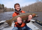 Blake with his first ever taken with a fly rod