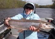 Penny with her first ever steelhead taken on a fly rod