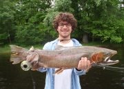 Jon\'s first ever steelhead caught in mid-June 2014