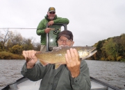 Jim with a scrappy Muskegon River Salmon