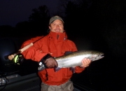 Sten with his first ever Muskegon river fall steelhead 2013 on a fly rod