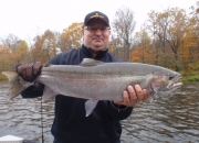 Jeff with the second of two incredible 30inch fall steelhead