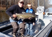 Future Fly Fire Guide Jordan with his awesome fall salmon on a fly rod