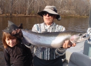 Chris & Grand Daughter Katherine with a 12lb 29in fall steelhead
