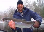 Joe with his first ever steelhead