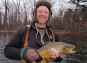 Blake with a awesome Muskegon river brown trout