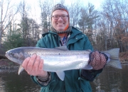 Charles with a Muskegon river steelhead
