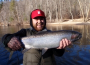 Justin with a nice Muskegon river steelhead
