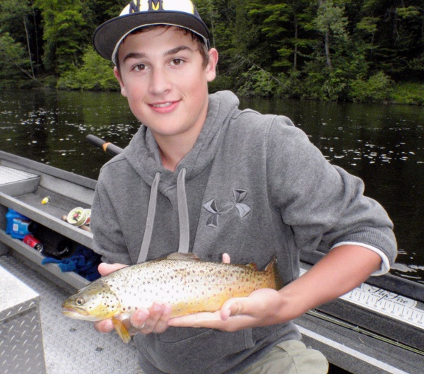 Jimmy with a really nice Muskegon river brown trout caught on a dry fly