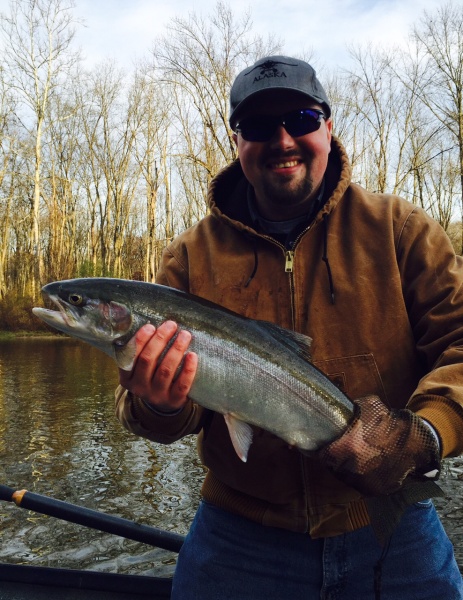 Paul with his first Muskegon river steelhead