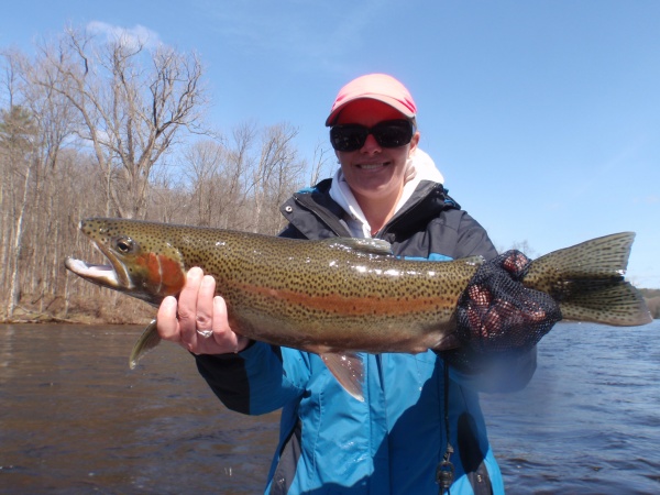Kristy with a Muskegon river steelhead