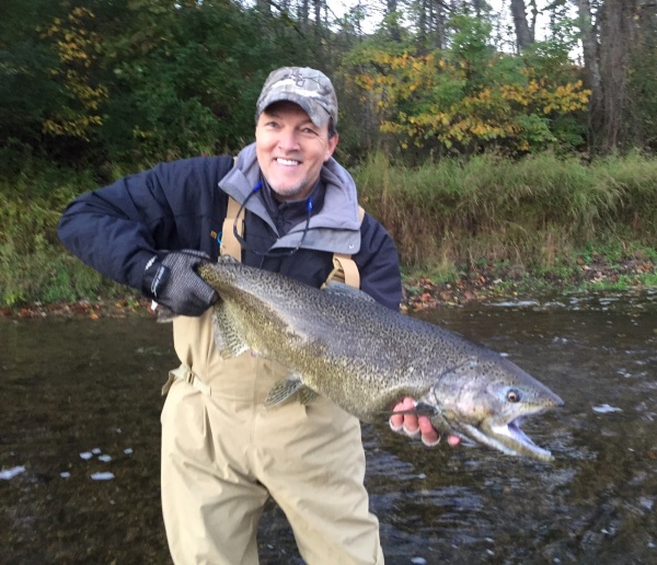 Jim with another great king salmon from his October, 13th guided fishing trip