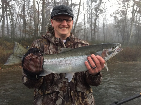 Jeremy with a great October fall steelhead