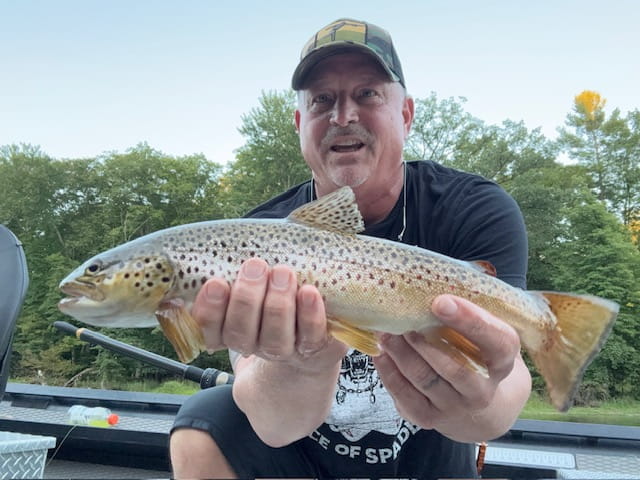 Early Fall Muskegon River Brown Trout Feeding Frenzy!