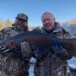 Mike Mooney with a 22lb steelhead from the Muskegon river