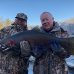 Mike Mooney with a 22lb steelhead from the Muskegon river